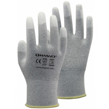 Антистатические перчатки трикотажные, нейлоновые, с покрытием пальцев