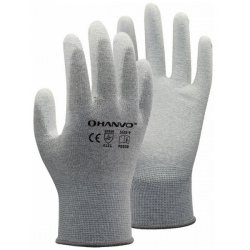 SMK 221509 Антистатические перчатки трикотажные, нейлоновые, с покрытием ладони, размер M